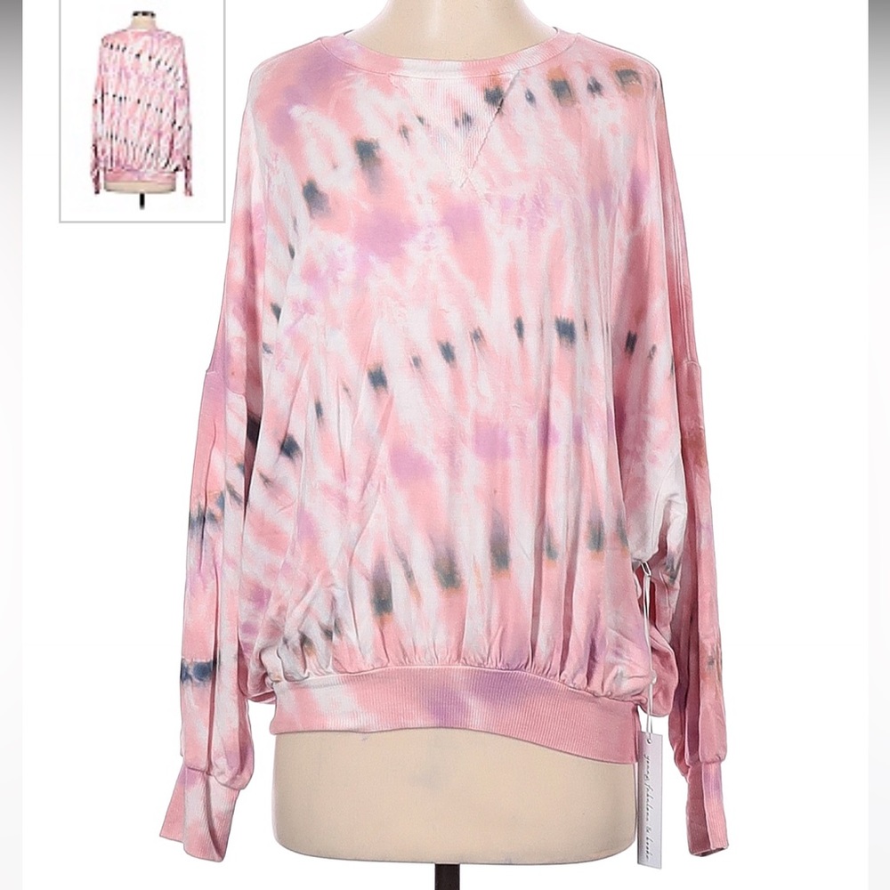 Young, fabulous, and broke tie dye sweatshirt top.